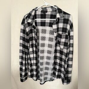 Black and White Plaid Shirt. Women’s Size Large.